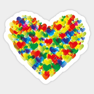 Colorful watercolor heart shapes Sticker